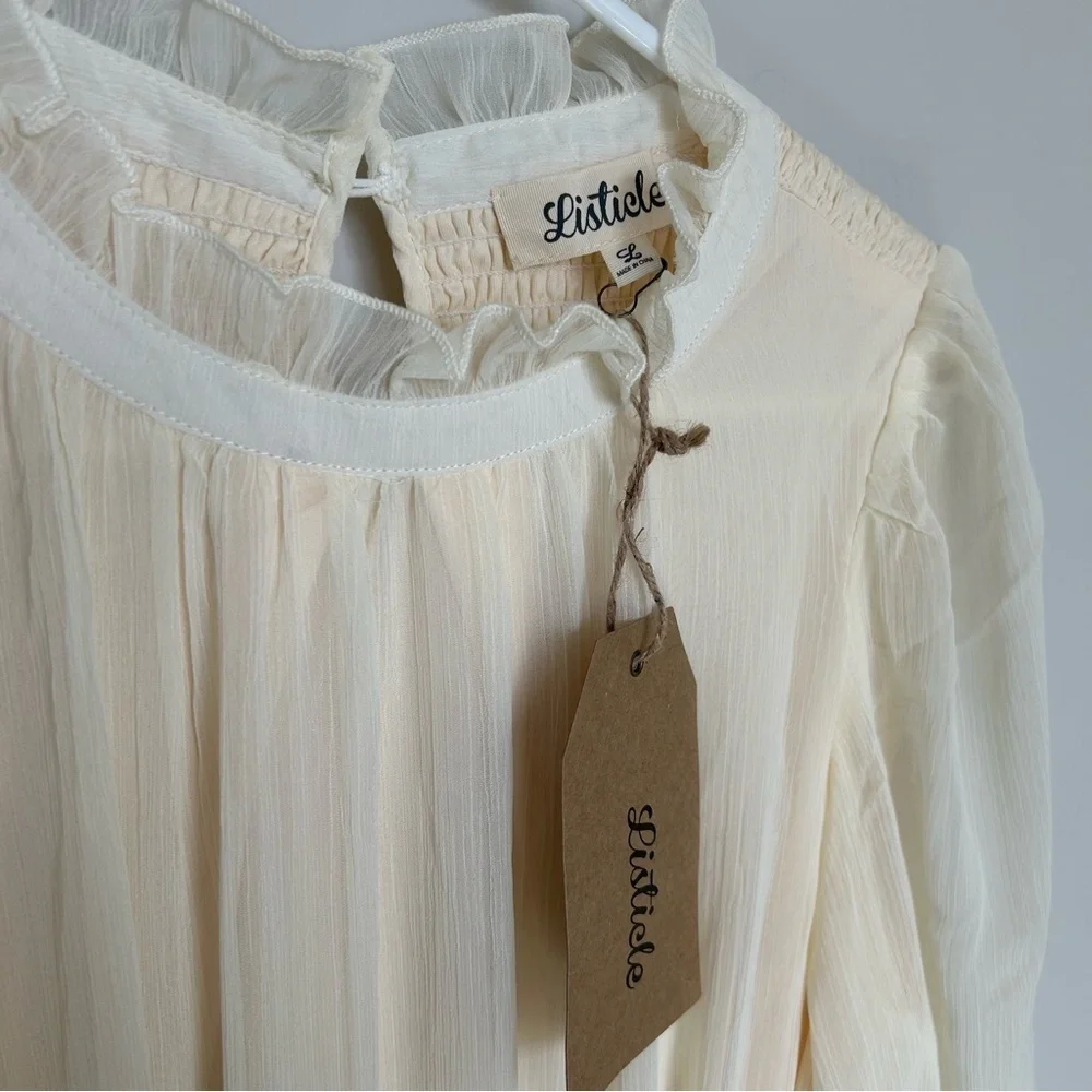 Women’s Listicle Dress, Cream, Large